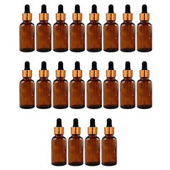 30 ml Glass round amber bottles with Golden dropper silicon teat