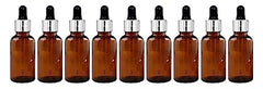 30 ml Amber Round Empty Glass Bottle / Glass Dropper / Silver Colour Ring / Black Silicone Teat