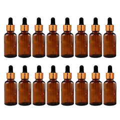 30 ml Glass round amber bottles with Golden dropper silicon teat